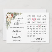 Winter White Flowers Calendar Save The Date (Voorkant)