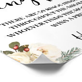 Winter White Flowers Ring Hunt Shower Game Sign Poster (Hoek)