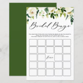 Winter White Flowers Vrijgezellenfeest Bingo Kaart (Voorkant / Achterkant)