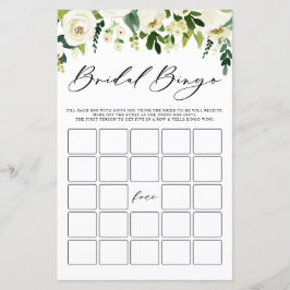 Winter White Flowers Vrijgezellenfeest Bingo Kaart