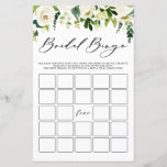 Winter White Flowers Vrijgezellenfeest Bingo Kaart<br><div class="desc">Voeg deze leuke en speelse bingo aan uw vrijgezellenfeesten toe. Deze aanpasbare vrijgezellenfeest bingo spelkaart kenmerkt de illustraties van de waterverf van witte bloemen en groen. Personaliseer u door uw eigen gegevens toe te voegen. Deze witte floral vrijgezellenfeest bingo spelkaart is perfect voor lente- en zomerdouches en trouwdouches.</div>