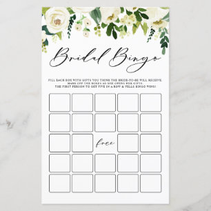 Winter White Flowers Vrijgezellenfeest Bingo Kaart