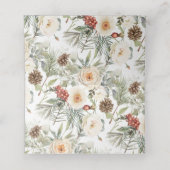 Winter White Flowers Wedding Seating Folded Plaatskaartje (Binnenkant ongevouwen)