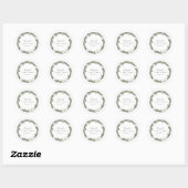 Winter White Green Kerstmis Wreath Personalized Ronde Sticker (Vel)