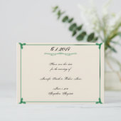 Winter White Green Mistletoe Wedding Save the Date (Staand voorkant)