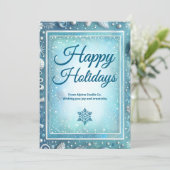 Winter White Holiday Kaart | zakelijke begroeting (Staand voorkant)