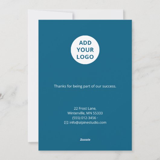 Winter White Holiday Kaart | zakelijke begroeting (Achterkant)