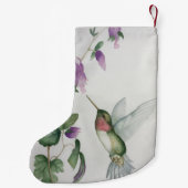 Winter White Hummingbird Stylish Modern  Kleine Kerstsok (Achterkant)