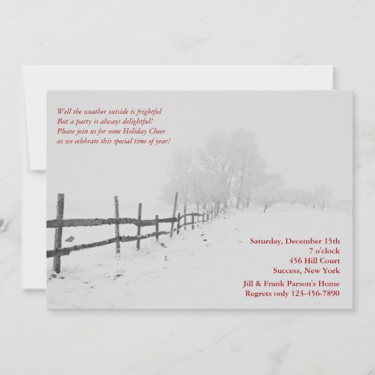 Winter White Invitation Kaart (Voorkant)