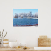 "WINTER WHITE" OLANDER PARK EN MEER/MET SNEEUW BED POSTER (Keuken)