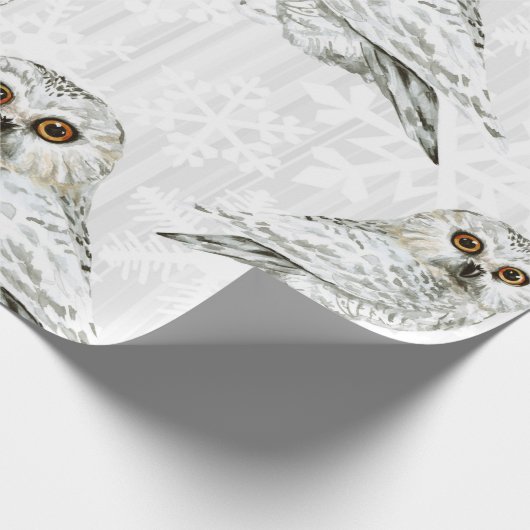 Winter White Owl Pattern 10 Cadeaupapier (Hoek)