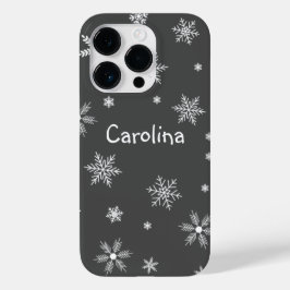 Winter White Patroon Naam Grijs Case-Mate iPhone 14 Pro Hoesje