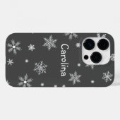 Winter White Patroon Naam Grijs Case-Mate iPhone Case (Achterkant (horizontaal))