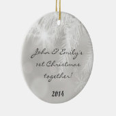 Winter White Pine Needl Persoonlijke naam Ornament (Rechts)