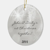 Winter White Pine Needl Persoonlijke naam Ornament (Links)