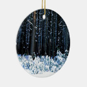 Winter White Pine Trees Pocono Mountains Keramisch Ornament (Rechts)