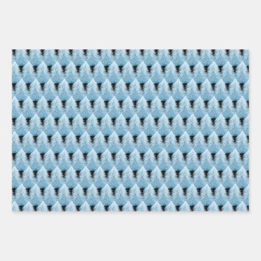 Winter White Shiny Pine Tree Inpakpapier Vel (Voorkant 3)