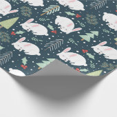 Winter White Snow Bunny Cadeaupapier (Hoek)