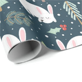 Winter White Snow Bunny Cadeaupapier (Rol Hoek)