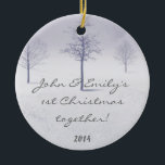 Winter White Snow Trees Personalized Name Ornament<br><div class="desc">Winter White Snow Trees Bare Tree Branch Snow Covered Land Field Personaliseert uw aangepast Ornament met jouw naam en het jaar! Ideaal kerstcadeau voor elk familielid of vriend!</div>