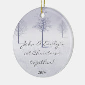 Winter White Snow Trees Personalized Name Ornament (Links)
