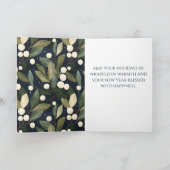 Winter White Snowberry Christmas Wenskaart Kaart (Binnen)