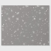 Winter White Snowflake kerstfeestdag grijze cadeau Cadeaupapier (Vlak)