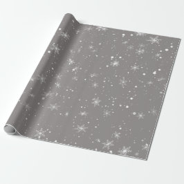 Winter White Snowflake kerstfeestdag grijze cadeau Cadeaupapier