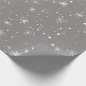 Winter White Snowflake kerstfeestdag grijze cadeau Cadeaupapier (Hoek)