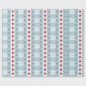 Winter White Snowflake Red Love Hearts Nordic Cadeaupapier