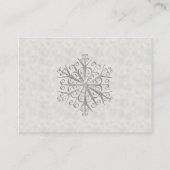 Winter White Snowflake Wedding Enclosure Kaart (Achterkant)
