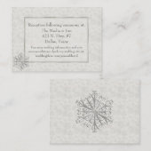 Winter White Snowflake Wedding Enclosure Kaart (Voorkant / Achterkant)