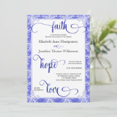 Winter White Snowflakes Christelijk Wedding Kaart (Staand voorkant)