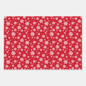 Winter White Snowflakes on green red and blue Inpakpapier Vel (Voorkant 2)