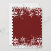 Winter White Snowflakes Red Glitter Girl Baptisme Kaart (Achterkant)