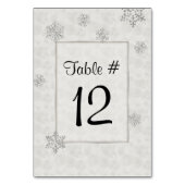Winter White Snowflakes Wedstrijknummer Kaart (Achterkant)