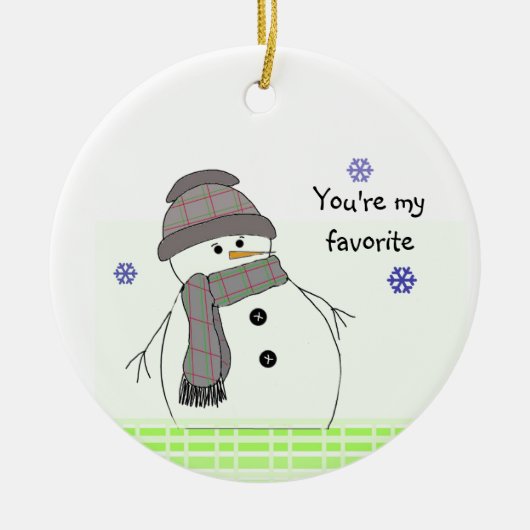 Winter White Snowman Keramisch Ornament (Voorkant)