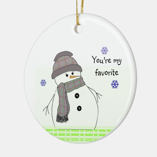 Winter White Snowman Keramisch Ornament (Links)
