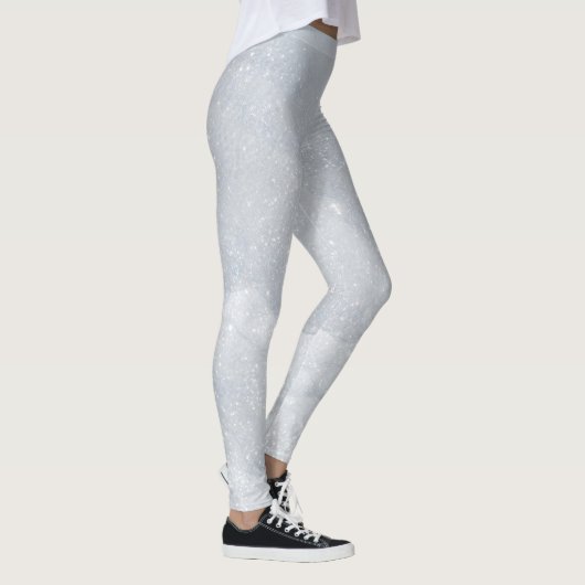 Winter White Snowy Glitter Sparkles Kerstmis Leggings (Rechts)