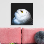 Winter White Snowy Owl Canvas Afdruk (Insitu (Woonkamer))