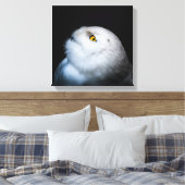 Winter White Snowy Owl Canvas Afdruk (Insitu (Slaapkamer))