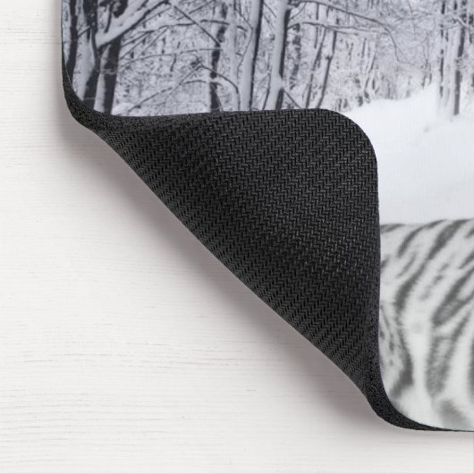 Winter White Tiger Mousepad Muismat (Hoek)