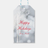 Winter White Trees Holiday Rustic Gift Labels Cadeaulabel (Voorkant)