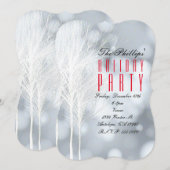 Winter White Trees Vakantie Uitnodigingen (Voorkant / Achterkant)