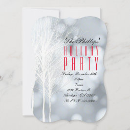 Winter White Trees Vakantie Uitnodigingen