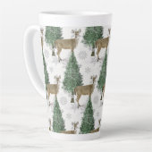 Winter Whitetail Deer met Snowflakes Holiday Home Latte Mok (Linkerhoek)
