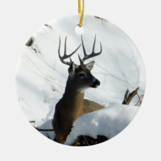 Winter Whitetail Deer Ornament (Voorkant)