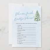 Winter Who Can Finish Daddy 's Phrase Baby Shower Kaart (Voorkant)