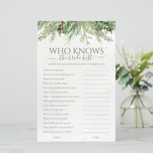 Winter Wie kent de bruid beste Vrijgezellenfeest s (Staand voorkant)