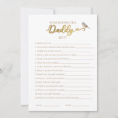 Winter Wie kent de Daddy Best Baby shower Game Kaart (Voorkant)